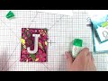 interactive floral monogram light up card with chibitronics leds