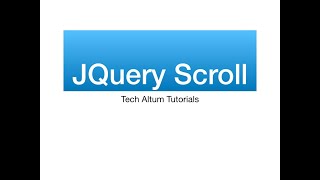 JQuery Scroll Function Tutorial | JQuery Scroll Function, Parallax, lazy load in jquery