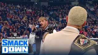 Logan Paul confronts Cody Rhodes after Undisputed Title Match announced | WWE on FOX