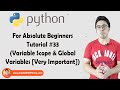 Scope, Global Variables and Global Keyword | Python Tutorials For Absolute Beginners In Hindi #33