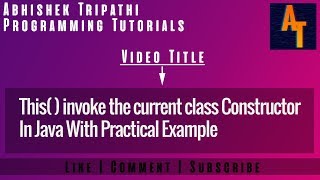 This keyword In Java Part-19 # This Invoke Current Class Constructor