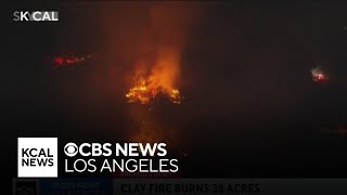 Firefighters get upper hand on Clay Fire burning near homes in Jurupa Valley