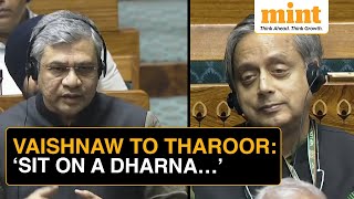 Railway Minister Ashwini Vaishnaw Asks Shashi Tharoor To 'Sit On A Dharna...' | Watch