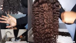 Easy Step By Step Bleach Bath Method | Custom Honey Brown Color | Ruiyu Hair