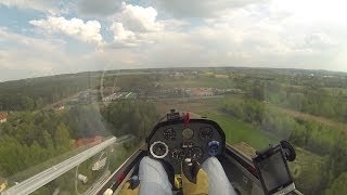 Glider Final Glide Through Rain Shower