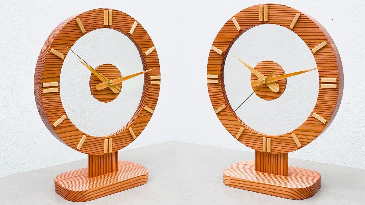 The Most Beautiful Wooden Clock Ideas /// Make A Modern Desk Clock ...