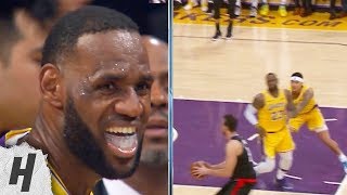Kyle Kuzma Pushes LeBron James to Play Some Defense - Clippers vs Lakers | March