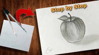 How to draw a realistic apple by pencil for beginners | Easy way of drawing #drawing #apple