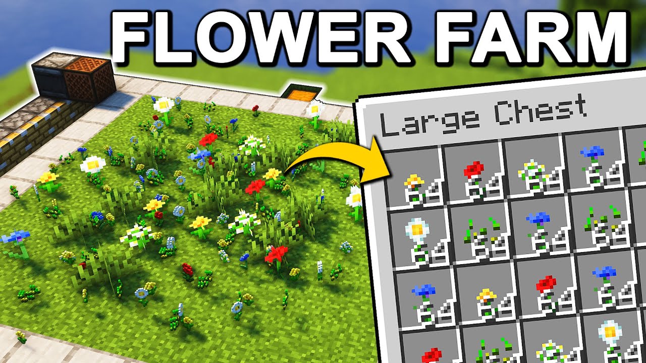 Minecraft Flower Farm Automatic Flower Farm Minecraft Tutorial Super