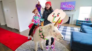 UNICORN inside our HOUSE!?? Surprising Adley with a pet horse & Uni-verse Surprise pretend play toys