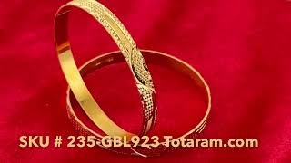 Elevate Your Style with These Exquisite 22K Gold Bangles GBL923 from Totaram Jewelers!