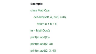28.2 Method Overloading (Python-style) Example