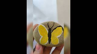 Painting Butterfly On Stone 🦋#shorts #butterfly #trending #artwork