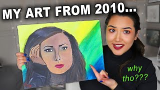 I Repainted My FIRST Painting 10 YEARS Later (2010 vs 2019 Self Portrait)