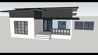 SketchUp วิธีทำหน้าต่างกระจก