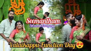 VALAIKAPPU FUNCTION😍|Seemantham day😍HERDAY ❤️|PREGNANCY 😘#pregnancy #valaikappu #seemanthamceremony