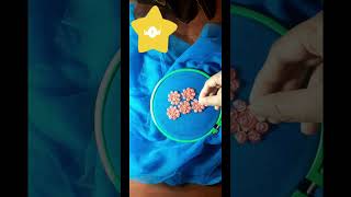 Easy Resham Flower 🌼 Embroidery #shorts #youtueindia