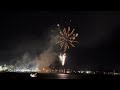 Exploding Fireworks Preface the Approach of Nebuta Festival Floats on the Waters of Aomori Bay