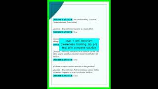 level 1 anti terrorism awareness training jko pre test with complete solution video