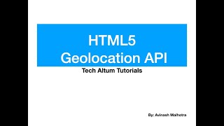 HTML5 Geolocation API | Get Latitude Longitude using JavaScript | Geolocation