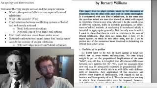 PHI 2730 Williams The Truth in Relativism