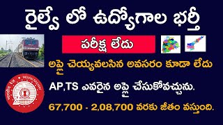 పరీక్ష లేదు రైల్వే లో ఉద్యోగాలు జీతం 60,000 తో ప్రారంభం | Railway Jobs in telugu