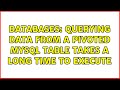 Databases: Querying data from a pivoted MySQL table takes a long time to execute (2 Solutions!!)