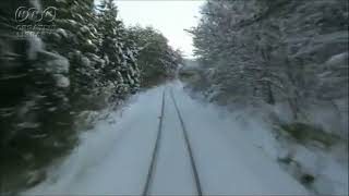 列車から見た雪景色（岩手県遠野市）