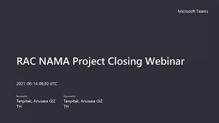 RAC NAMA Project Closing Webinar