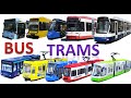 REAL & TOY: Dickie Toys City Liner/Majorette AvenioTram/Siku Tram 1895/SIKU Articulated Bus 1617