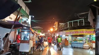 Suasan Malam Hari Jalan Pasar Ikan Dan Kampung Luar Batang Penjaringan Jakarta Utara