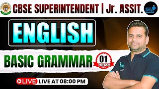 🚨CBSE Recruitment 2025: Superintendent \u0026 Junior Assistant | English Basic Grammar Demo-01 📝🎯