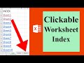 How To Create Hyperlinked Index Of Sheets In Excel Workbook