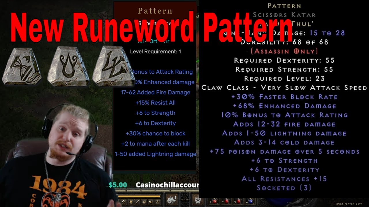 D2R New 2.4 Runewords!! - Pattern (Tal Ort Thul) - YouTube