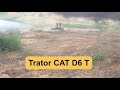 Trator de Esteira CAT D6 T na Força Bruta Empurrando a Capoeira