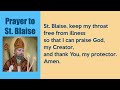 prayer to st. blaise prayer for healing of throat illness