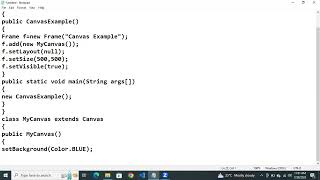 JAVA AWT Canvas control class with an Example program