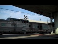 evening amtrak coaster and bnsf trains in san diego ca