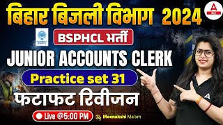 BSPHCL Bihar Bijli Vibhag Vacancy 2024-25 Junior Accounts Clerk Practice Set By Meenakshi Maam #31