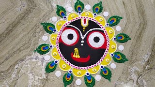 kartik purnima special rangoli|Shree Jagannath rangoli🙏| panchuka rangoli|Odia muruja