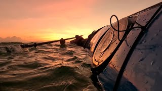 Sea Kayak Greenland Rolling in Shenzhen, China 海上落日皮划艇翻滚狂舞