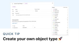 Create your own object type in Capacities