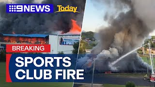 Major fire at NSW sports club | 9 News Australia