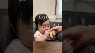 6ヶ月から食べられるおせんべい🍘を初めてあげてみました🥰気に入ったみたいでおっきなお口開けてた😂　#shorts #子育て #育児 #日常 #はじめてシリーズ