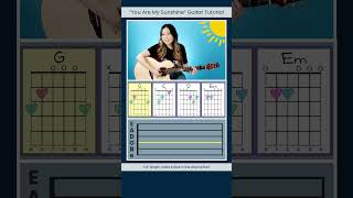 You Are My Sunshine EASY Guitar Tutorial #shorts