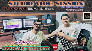 Studio vlog session || Amrit Lwagun || Bhuwan Gandharva || instrument madal ||