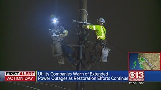 Thousands still without power as approaching storm threatens to plunge thousands more into the dark