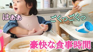 【年子育児】ワイルドな食事風景【2歳男児と1歳4か月女児】