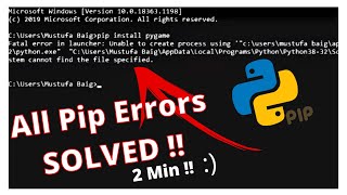 ๐๐ฉ๐๐ฅ๐ฌ Pip Error ๐ฆ๐ข๐๐ฉ๐๐ !! (3 Different Methods in 2 Minutes )