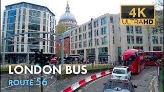 London Bus Ride, Route 56, Double Decker, 4K Virtual Tour